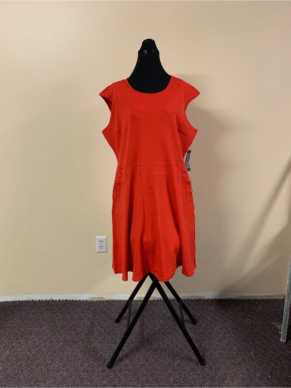 New Size XL New York & Company Chili Red Casual A-Line Dress